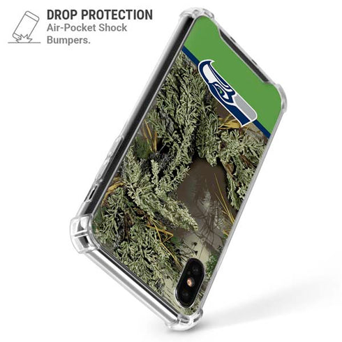 NFL Realtree Camo Seattle Seahawks iPhone XS Max Clear Case